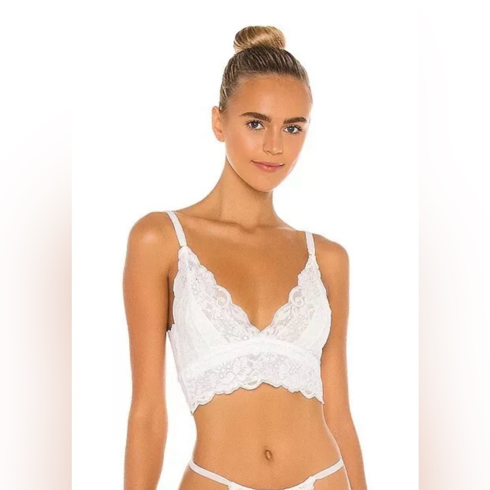 NWT Free People We Are HAH Women’s Smarty Lace Bralette in Blanc/White, Size XS